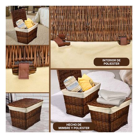 Contenedor de Ropa Rectangular Marron Y+Post-it adhesivos Contenedor de Ropa Rectangular Marron Y+Post-it adhesivos