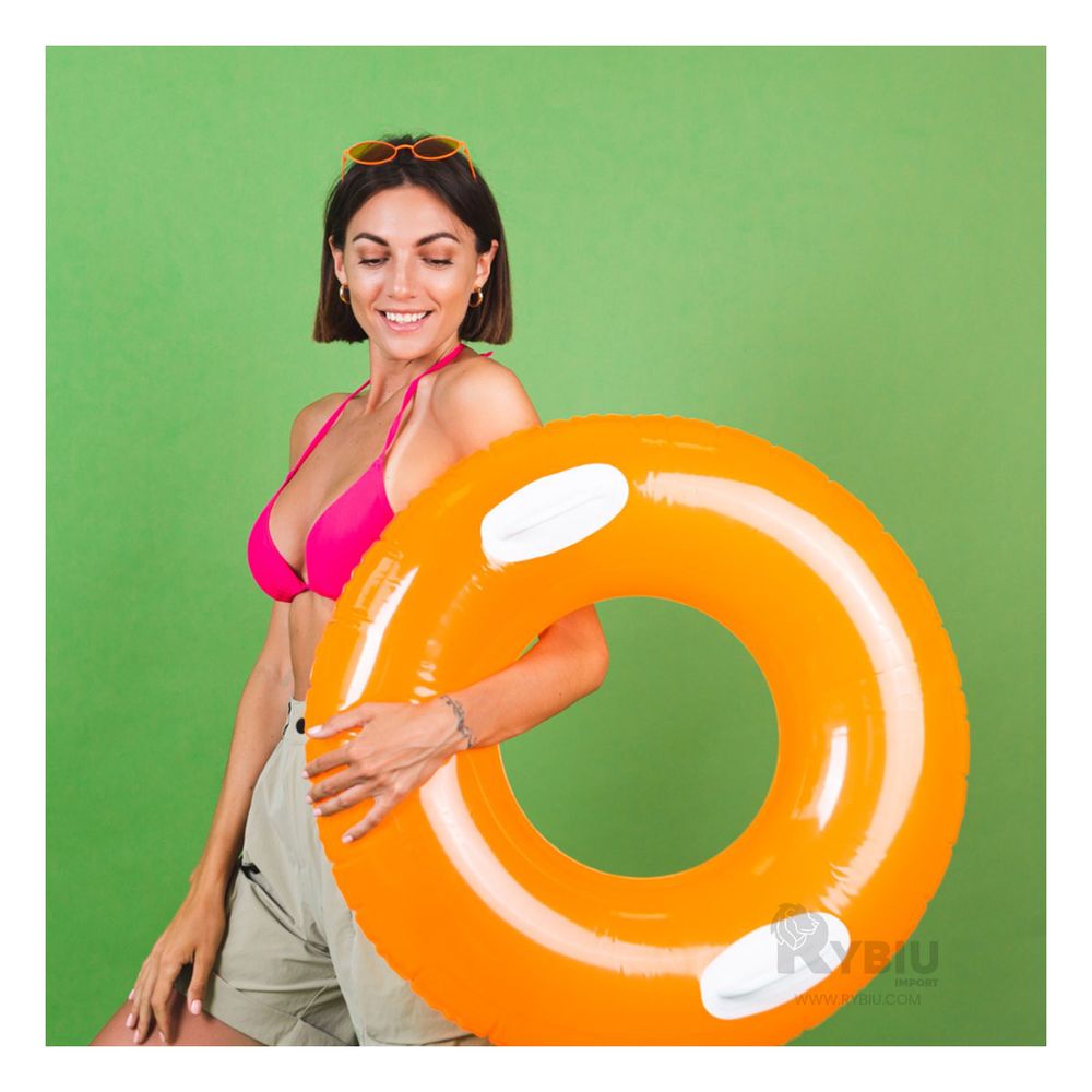 Flotador de Forma Circular con Asa en Color Anaranjado Flotador de Forma Circular con Asa en Color Anaranjado