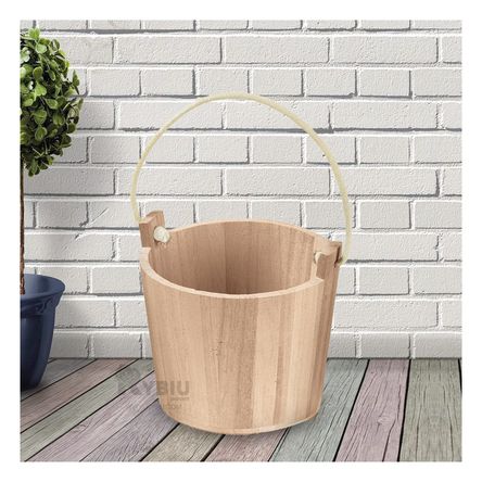 Cubeta con Agarradera Moderna en Tono Madera Y+Agendita Cubeta con Agarradera Moderna en Tono Madera Y+Agendita