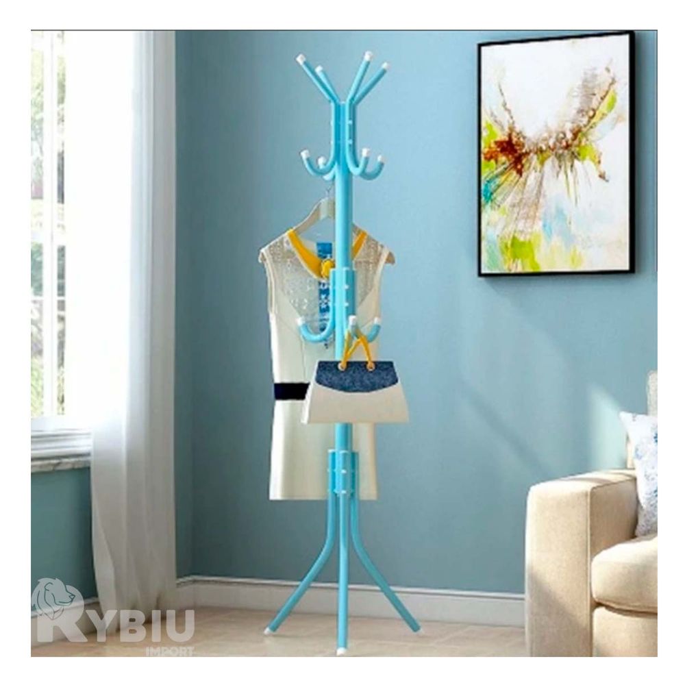 Perchera Multiuso con Diseño Elegante en Tono Celeste Perchera Multiuso con Diseño Elegante en Tono Celeste