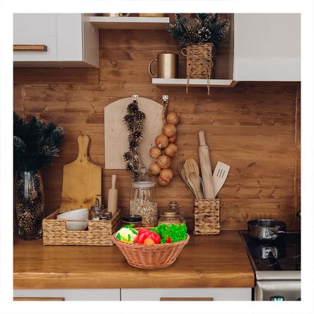 Cesta Minimalista Tejida en Color Marron Y+Papel de Regalo Cesta Minimalista Tejida en Color Marron Y+Papel de Regalo