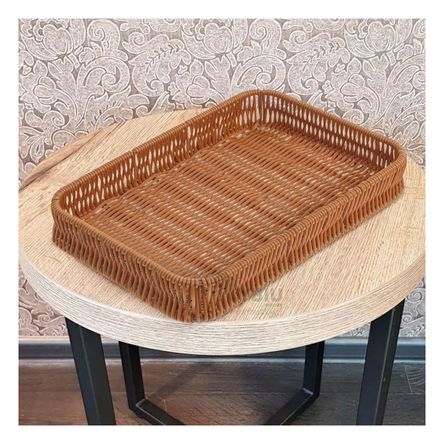 Cesta Rectangular de Plastico Tejido Color Marron Cesta Rectangular de Plastico Tejido Color Marron