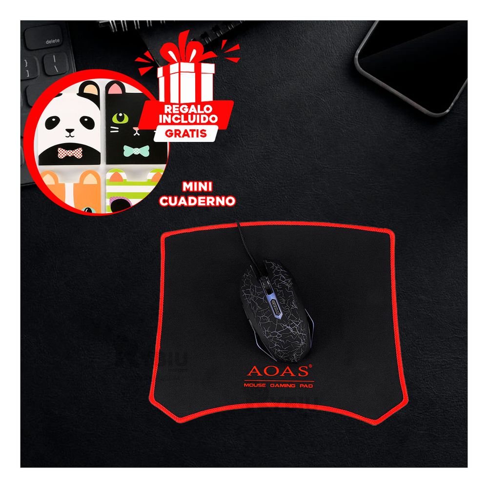 Kit de Equipos Gamer 4 en 1 con Luces Multicolor Y+Agendita Kit de Equipos Gamer 4 en 1 con Luces Multicolor Y+Agendita