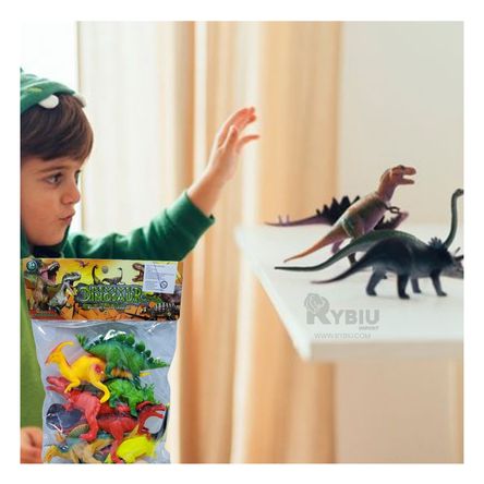 Set Colorido de Dinosaurios en Multicolor Y+Papel de Regalo Set Colorido de Dinosaurios en Multicolor Y+Papel de Regalo