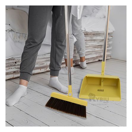 Escoba Versatil con Recogedor de Color Amarillo Y+Agendita Escoba Versatil con Recogedor de Color Amarillo Y+Agendita