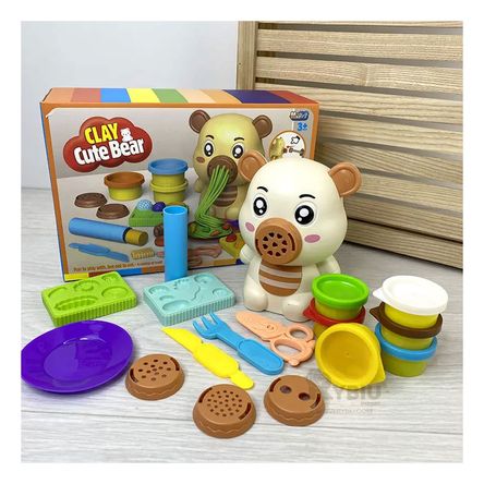 Set de Plastilina para Niños con Accesorio de Oso Color Cafe