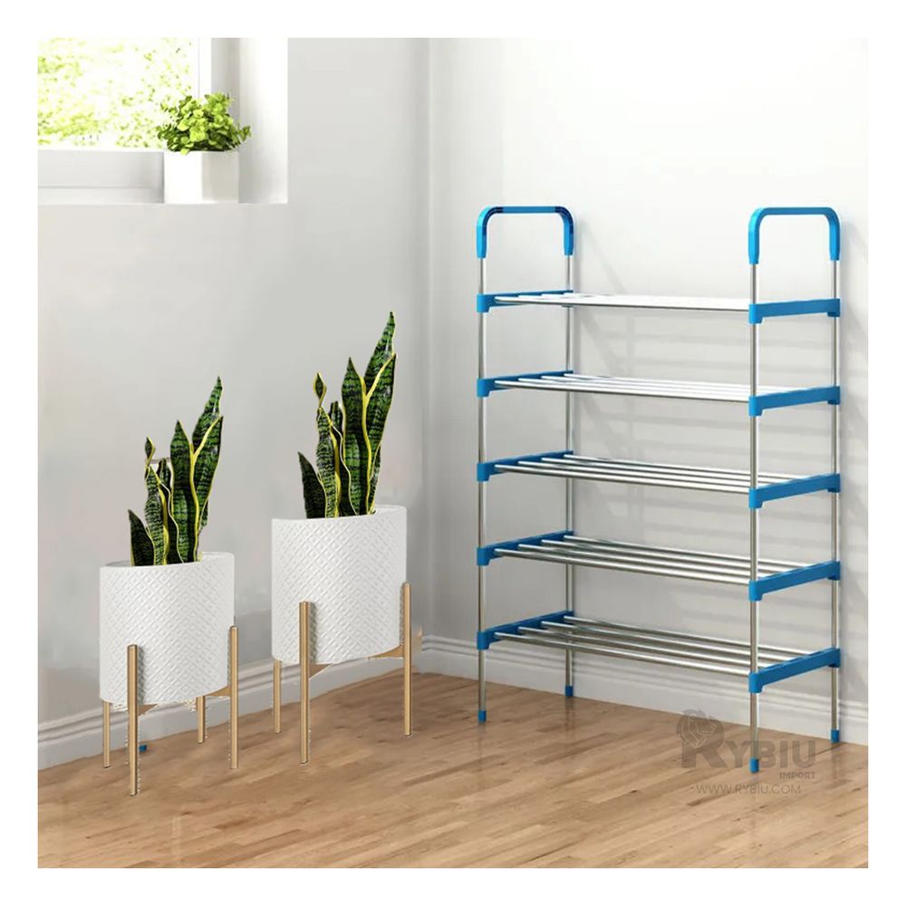 Estanteria de Zapatos Vertical con 5 Secciones Celeste Estanteria de Zapatos Vertical con 5 Secciones Celeste