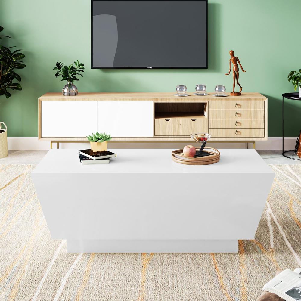 Mesa de Centro Moderna TU MESITA Axel color Blanco 2 puertas