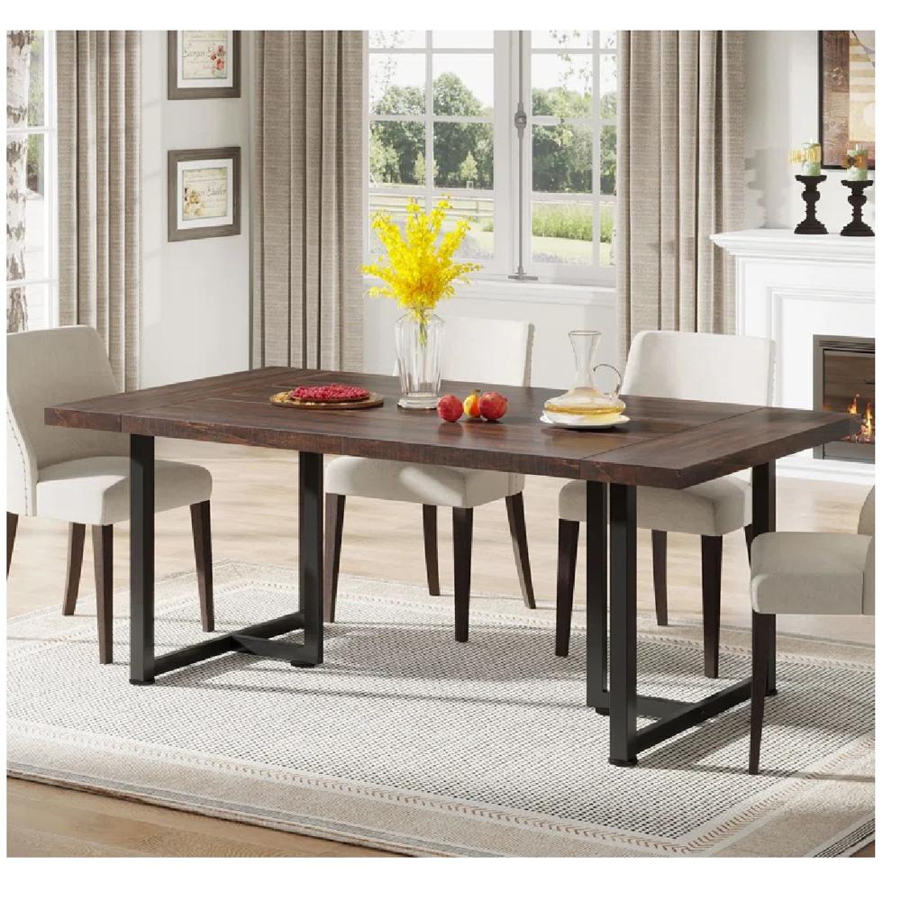 Mesa de Comedor Clásica TU MESITA Luana color Marrón/Negro