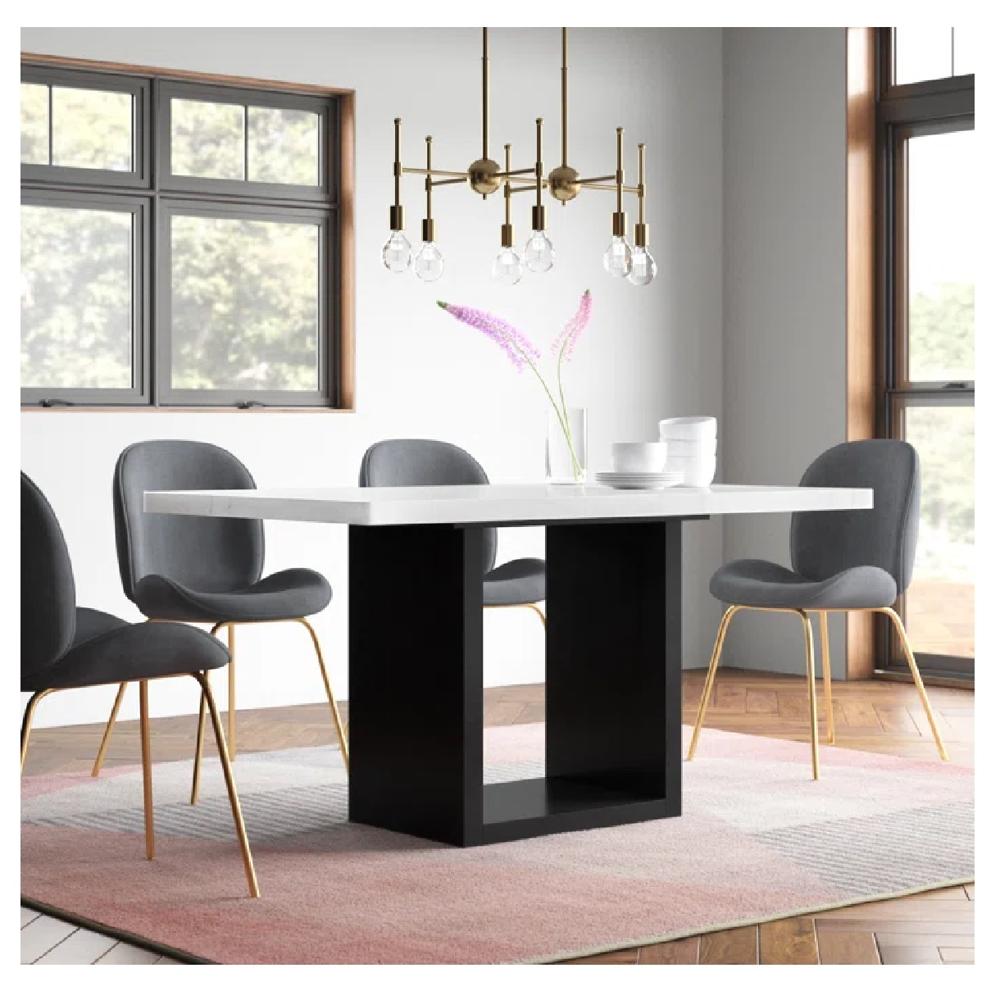 Mesa de Comedor TU MESITA Otawa color Blanco/Negro