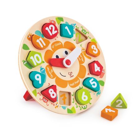 Juguete de Madera HAPE Rompecabezas de reloj con piezas grandes Juguete de Madera HAPE Rompecabezas de reloj con piezas grandes