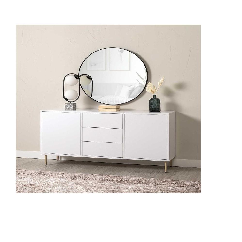 Aparador con Espejo TU MESITA Molly color Blanco 3 cajones 2 puertas