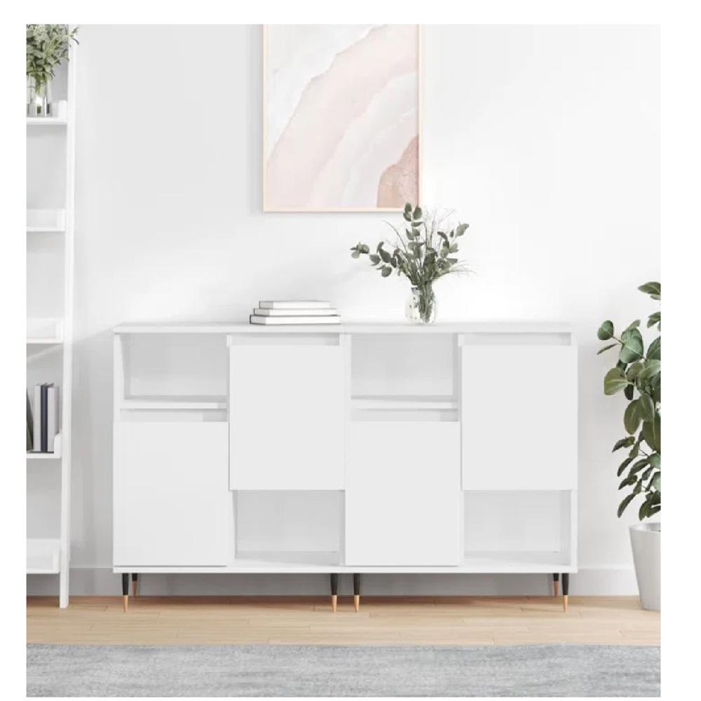 Aparador Corto TU MESITA Ariosto set x2 color Blanco 4 puertas