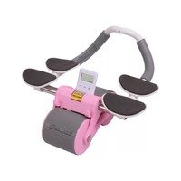 Rueda Abdominal Doble con Rebote Automático, Soporte y Temporizador Gratis Color Rosado