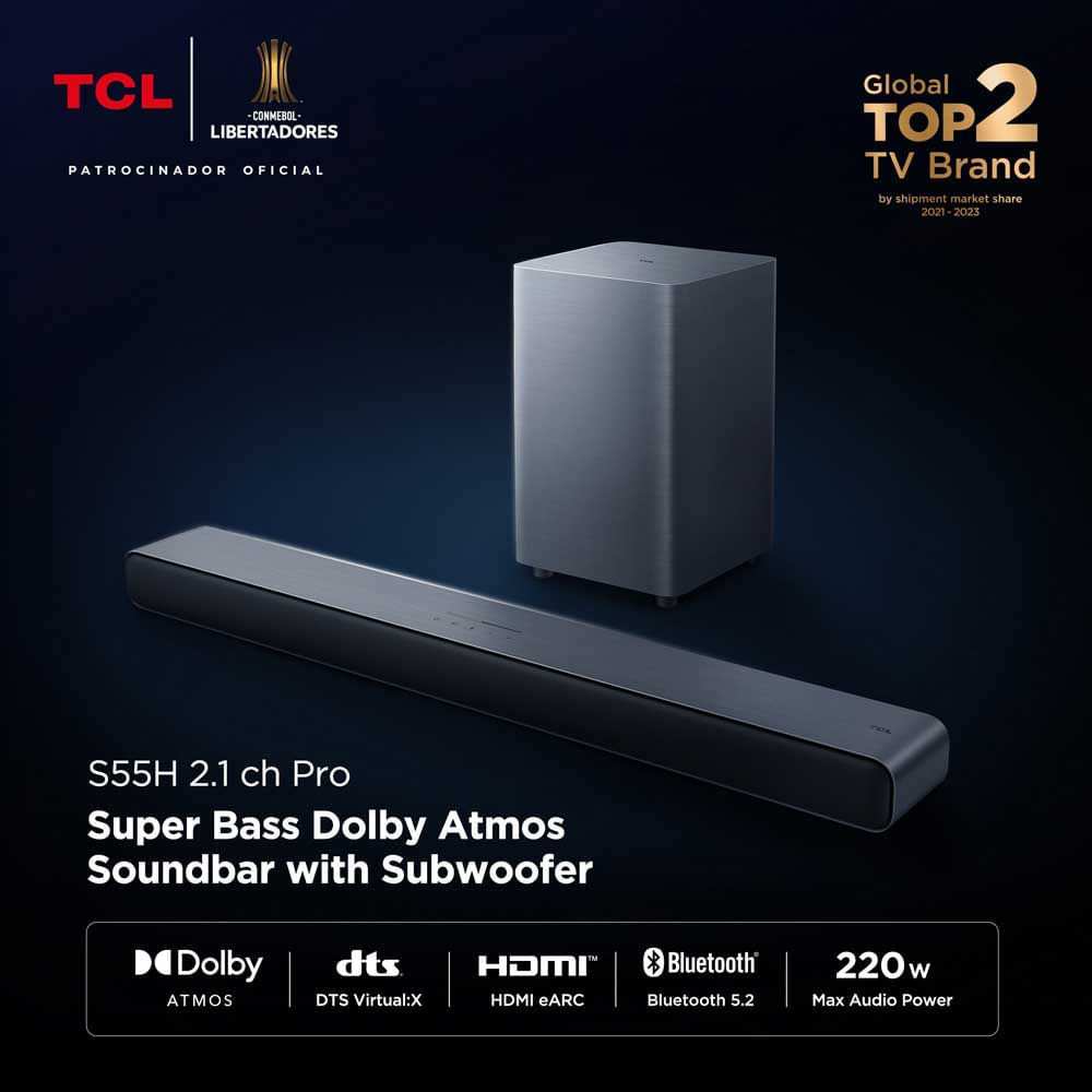 Soundbar TCL Bluetooth 2.1 S55H Negro