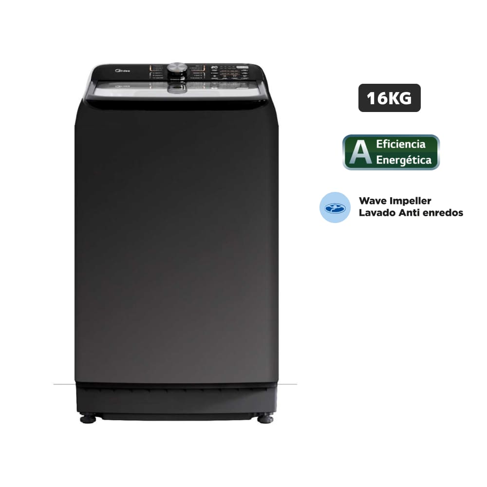 Lavadora MIDEA Carga Superior 16 Kg MA512W160/T-PE Titanium