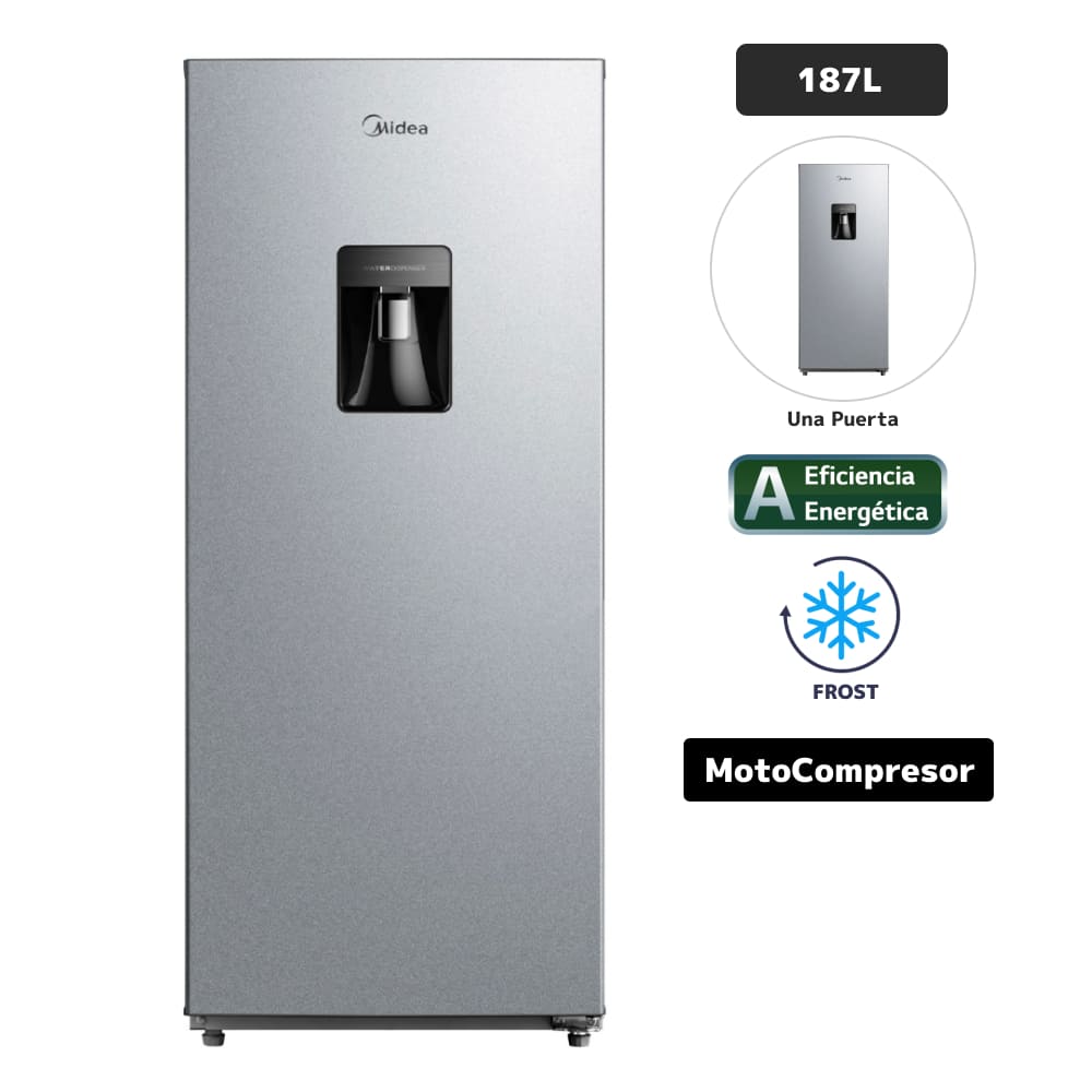 Refrigerador MIDEA 187L Frost MDRD268FGR50PEW Silver