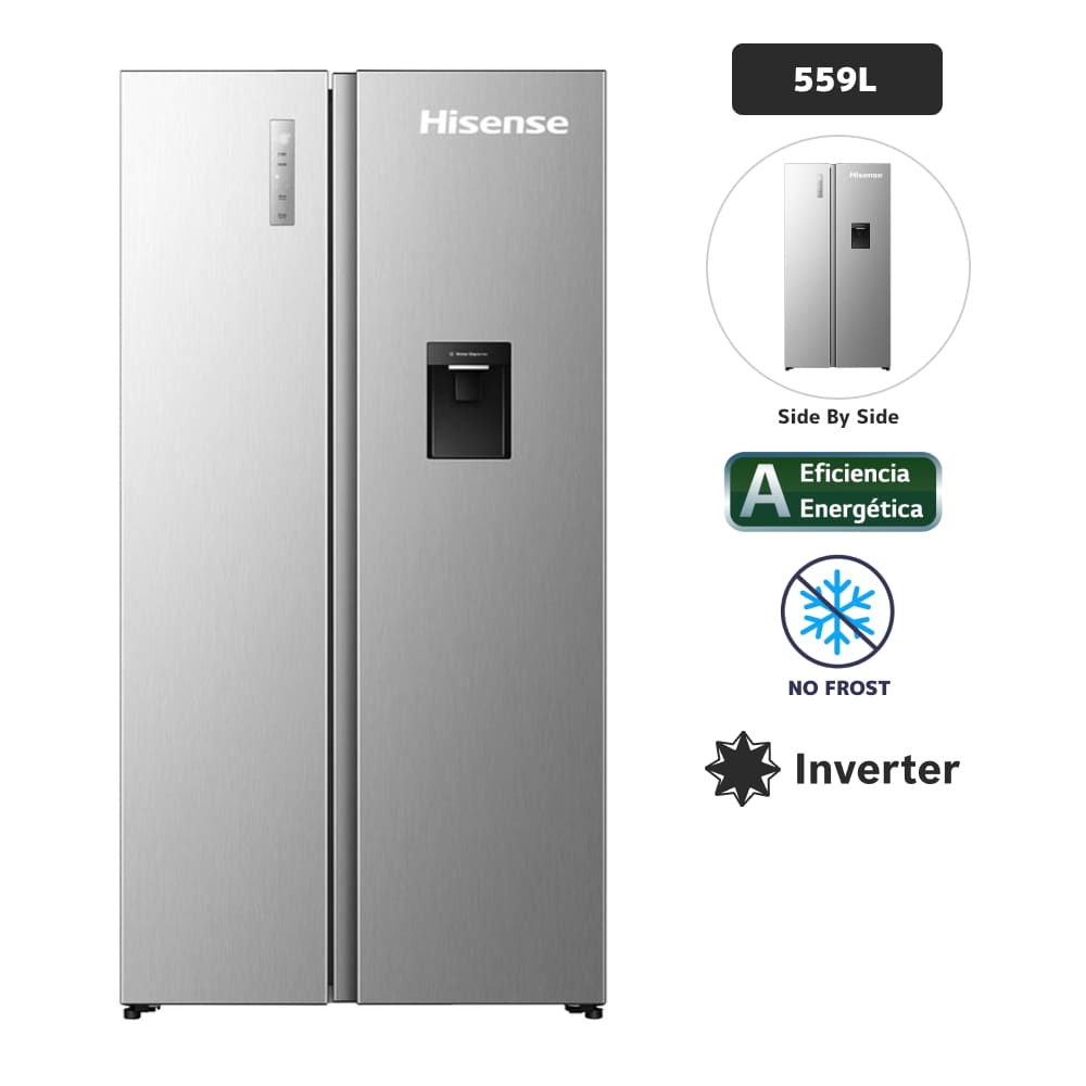 Refrigeradora HISENSE 559L No Frost RS3P558NMCA Gris