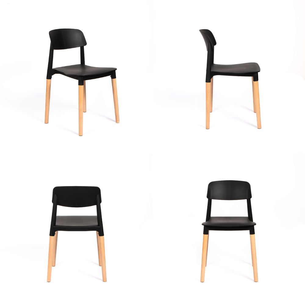 Silla con Respaldo Modelo Millan Color Negro Pack x4