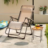 Silla Zero Gravedad Metal Textileno Mocca + Beige Orange