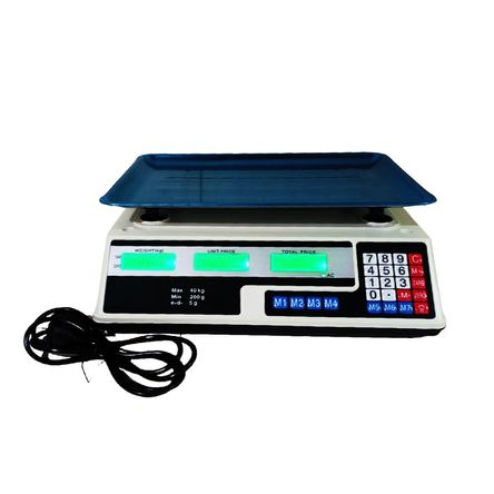 Balanza Bodeguera Dahongyng de 40 kg Doble Pantalla Blanco Balanza Bodeguera Dahongyng de 40 kg Doble Pantalla Blanco