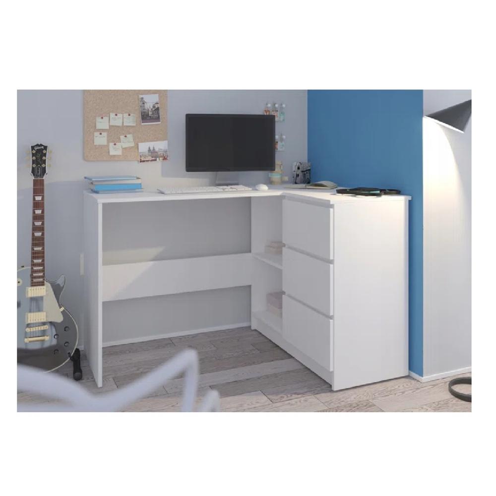 Escritorio en L Clásico TU MESITA Century color Blanco 3 cajones Escritorio en L Clásico TU MESITA Century color Blanco 3 cajones