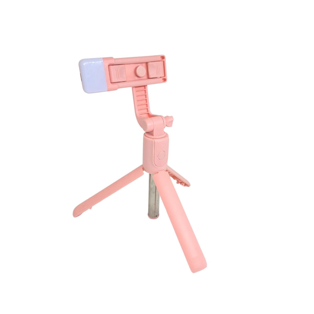 Palo Selfie Stick y Trípode 2 En 1 Bluetooth Celular 360° Con Flash Rosado Palo Selfie Stick y Trípode 2 En 1 Bluetooth Celular 360° Con Flash Rosado
