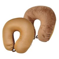 Almohada Cojin Para Cuello En U Con Bolitas Viscoelásticas Coyote
