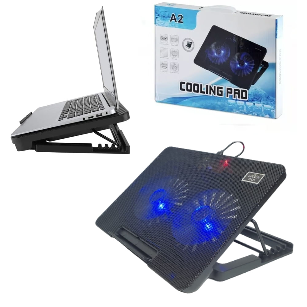 Soporte Cooler Base Para Laptop Portátil 2 Ventiladores 5 Niveles Soporte Cooler Base Para Laptop Portátil 2 Ventiladores 5 Niveles