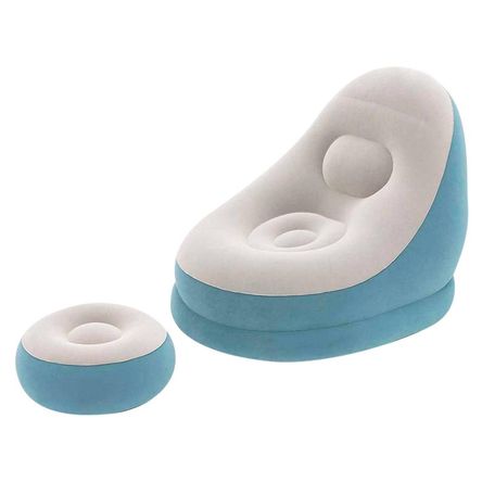 Sillón inflable con Reposapiés Celeste Bestway Sillón inflable con Reposapiés Celeste Bestway