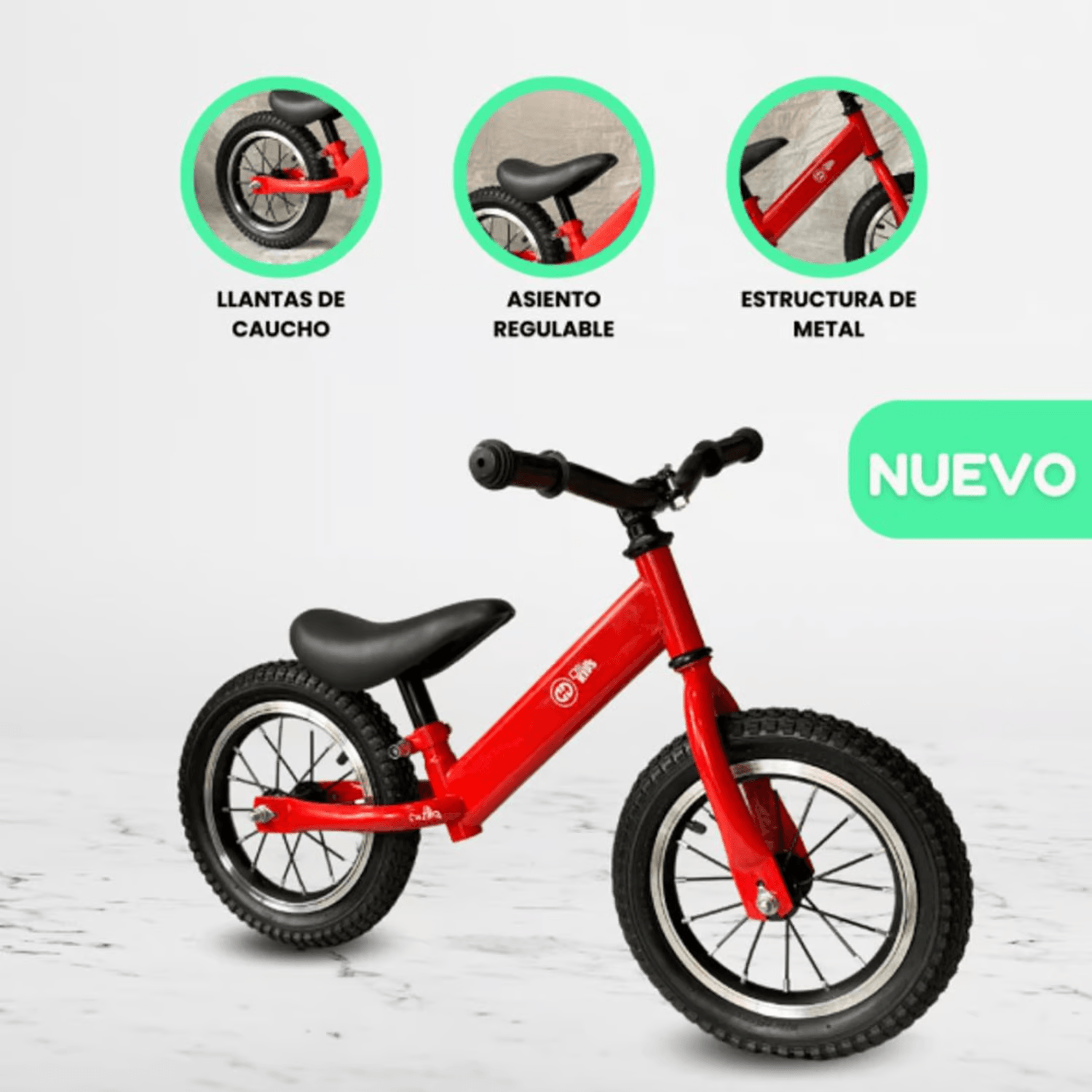 Bicicleta de equilibrio Aro 12 PVC «EQUILIBRIO» Rojo
