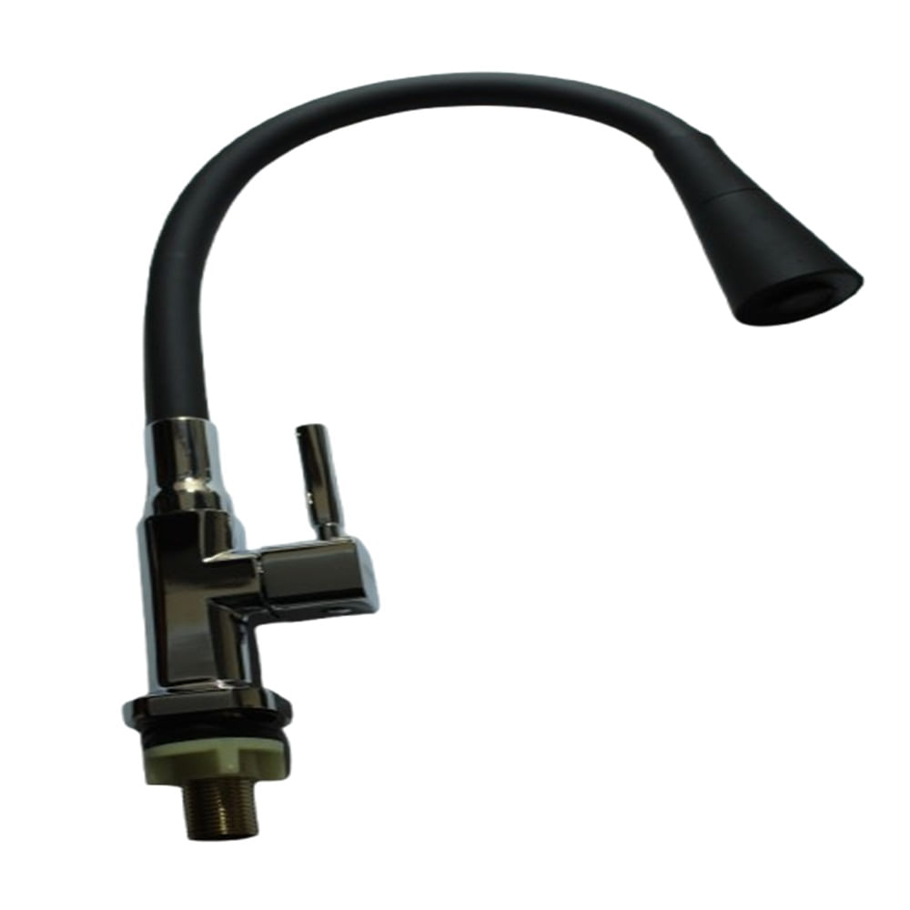 Pico Bar Flexible Negro Con Cromado Cuadrado