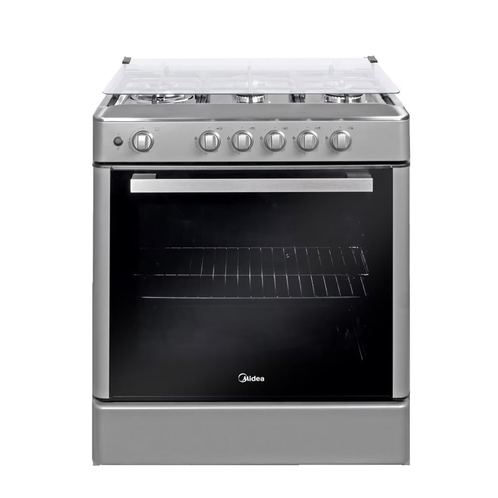 Cocina a Gas 30"" de 5 Hornillas Midea MGS30FS2LBAMB Venus Silver