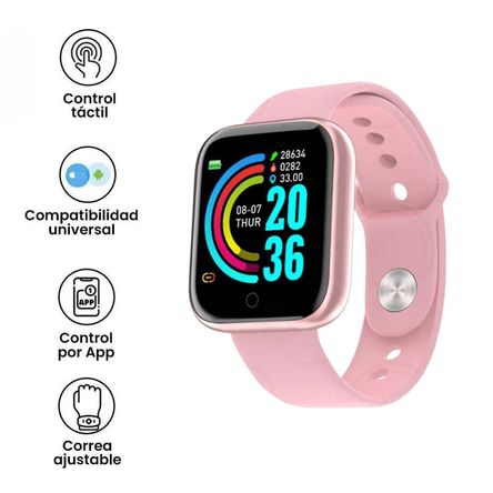 Reloj Inteligente Smartwatch Fit D20 Rosado Reloj Inteligente Smartwatch Fit D20 Rosado