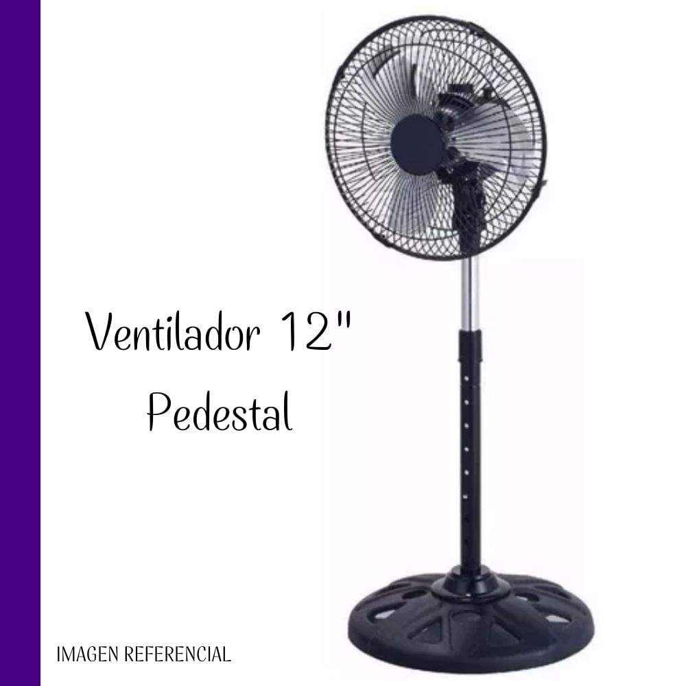 Ventilador de Pedestal 12” pulgadas – 3 Aspas de metálica