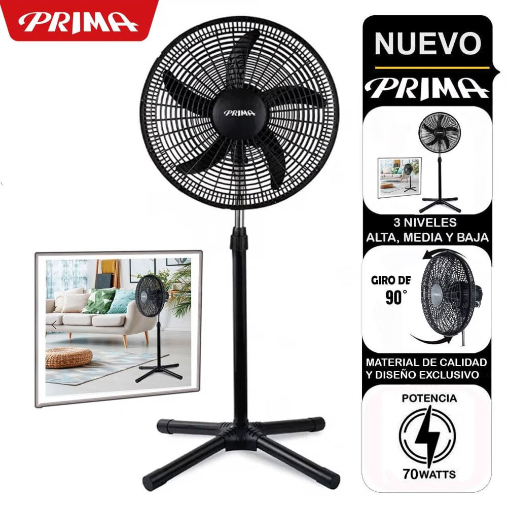 Ventilador de Pedestal 18"" 70 Watts 3 Velocidades YL-1805-P