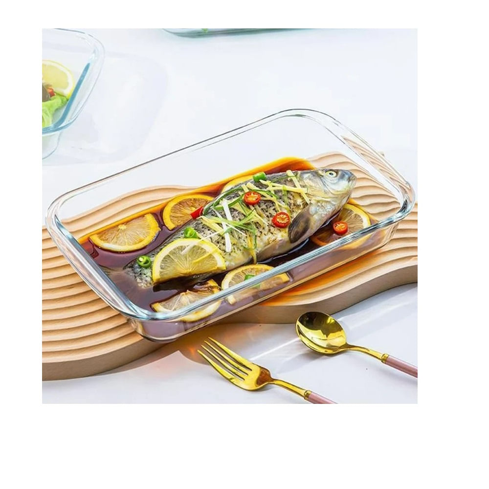 Bandeja Rectangular de Vidrio de 1.6L