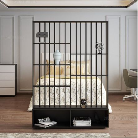 Estante Separador de Ambiente Trizz 130cm Negro R&R Muebles Estante Separador de Ambiente Trizz 130cm Negro R&R Muebles