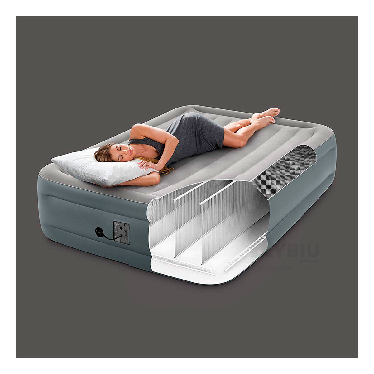 Colchoneta de Dormir en Tono Gris Y+Regalo Ligas para Peinar