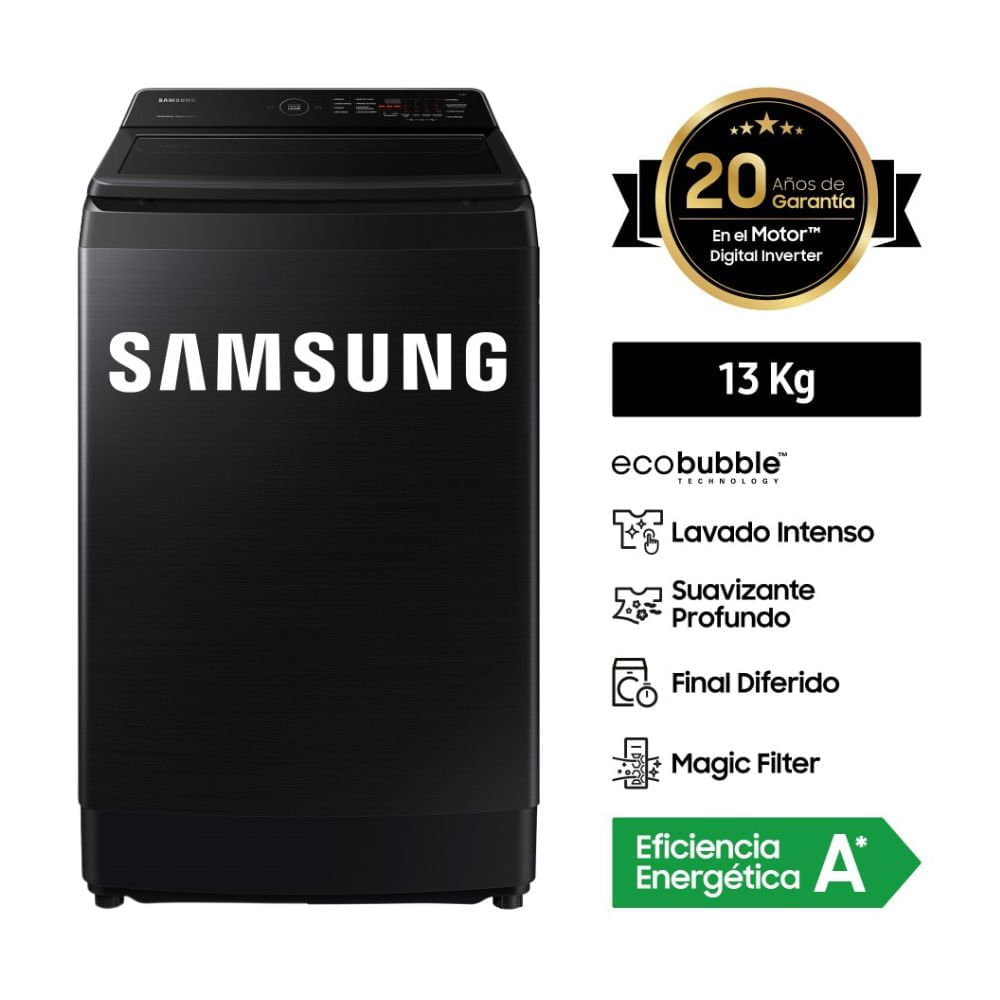 Lavadora Ecobubble Samsung Wa13cg5441bvpe 13 Kg