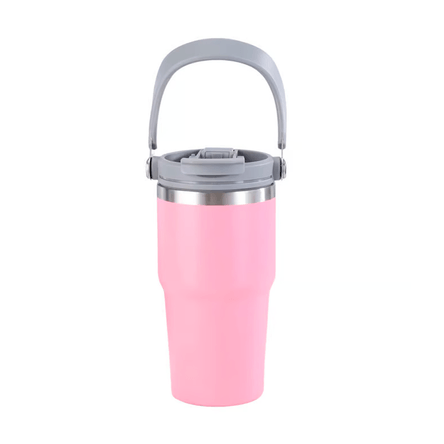 Termo de Acero Inoxidable con Asa Portable 600 ml Curva Rosa Termo de Acero Inoxidable con Asa Portable 600 ml Curva Rosa