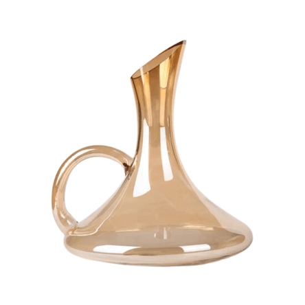 Decantador Jarra de Vidrio para Vino con Asa Dorado Decantador Jarra de Vidrio para Vino con Asa Dorado