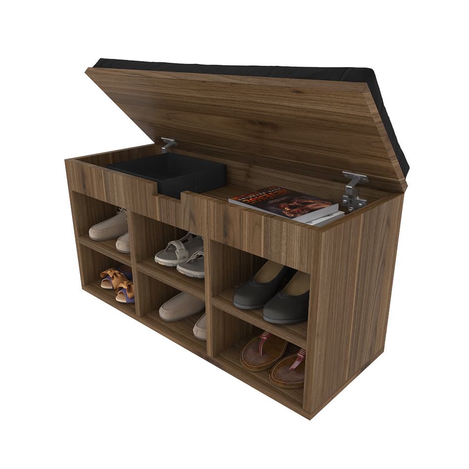 Zapatera Multiusos Lucanas Furniture Galés De 6 Divisiones Con Baúl