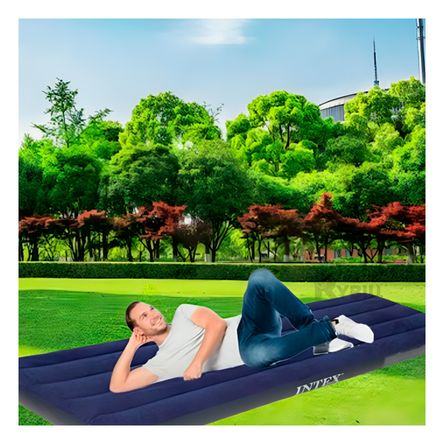 Colchon Inflable Confort para Viajes Azul 1 1/2pz Colchon Inflable Confort para Viajes Azul 1 1/2pz