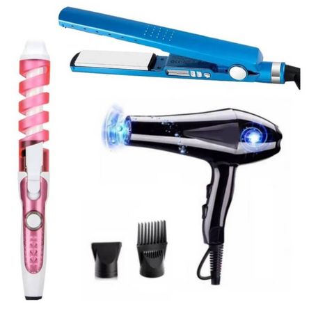 Trio Pack Secadora + Rizadora Cabello + Plancha Trio Pack Secadora + Rizadora Cabello + Plancha