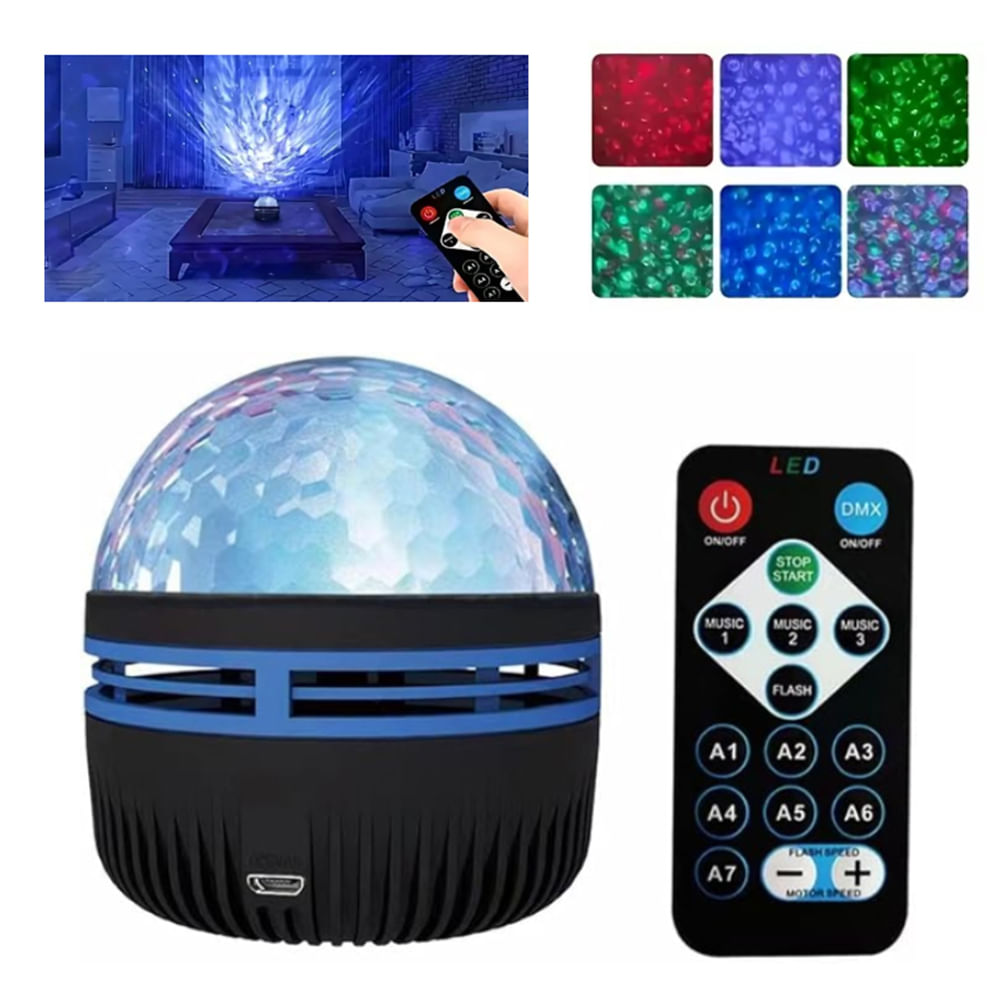 Mini Proyector Luces RGB Bola USB Psicodelica discoteca + Control Mini Proyector Luces RGB Bola USB Psicodelica discoteca + Control