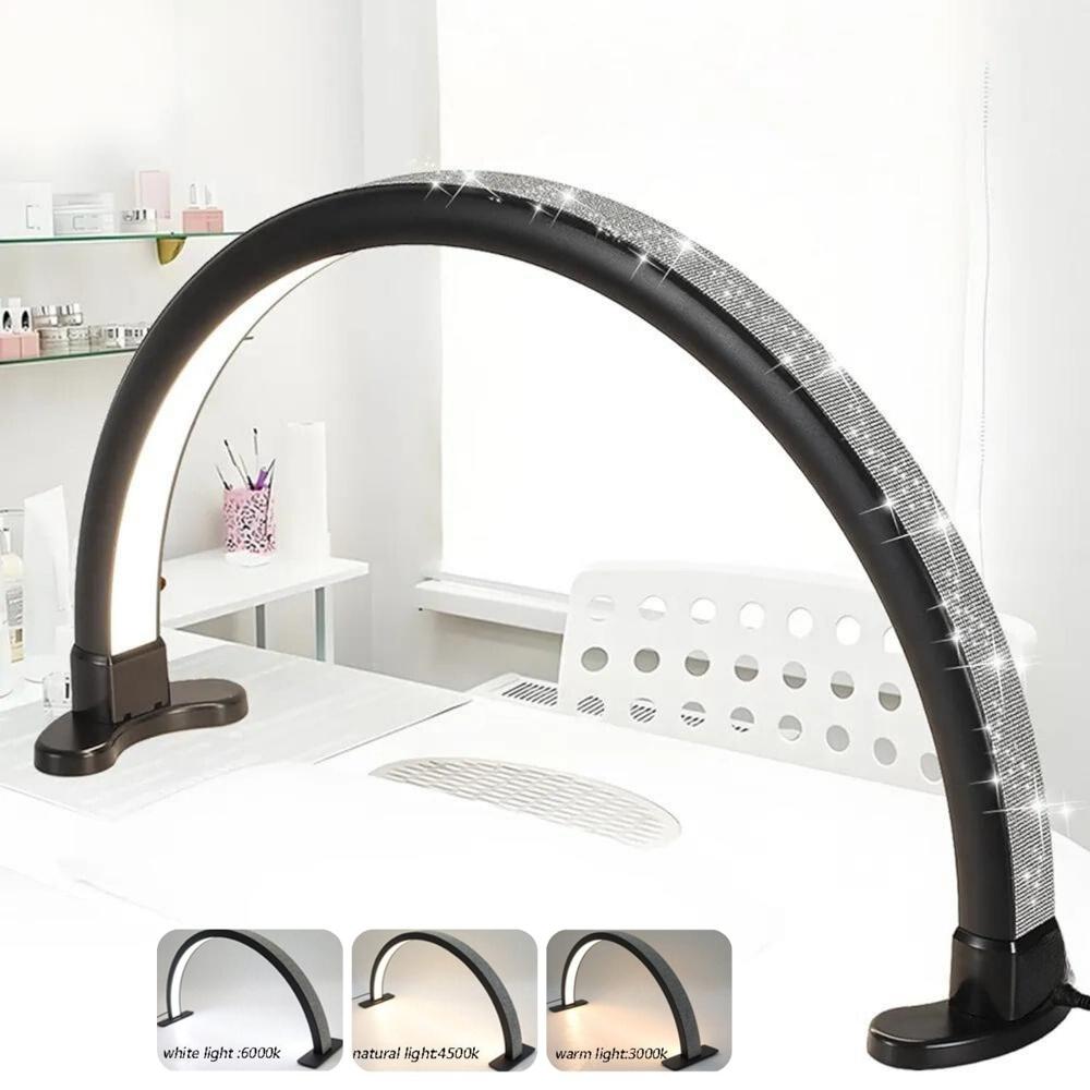 Lámpara LED Modelo Media Luna de Mesa para Estética Manicure Pestañas Negro Lámpara LED Modelo Media Luna de Mesa para Estética Manicure Pestañas Negro