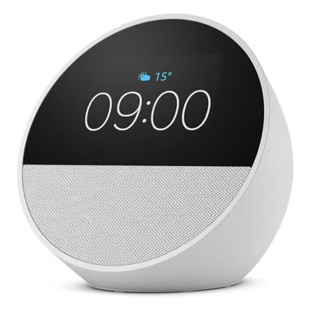 Echo Spot 2024 Amazon Despertador Inteligente con sonido vibrante Blanco
