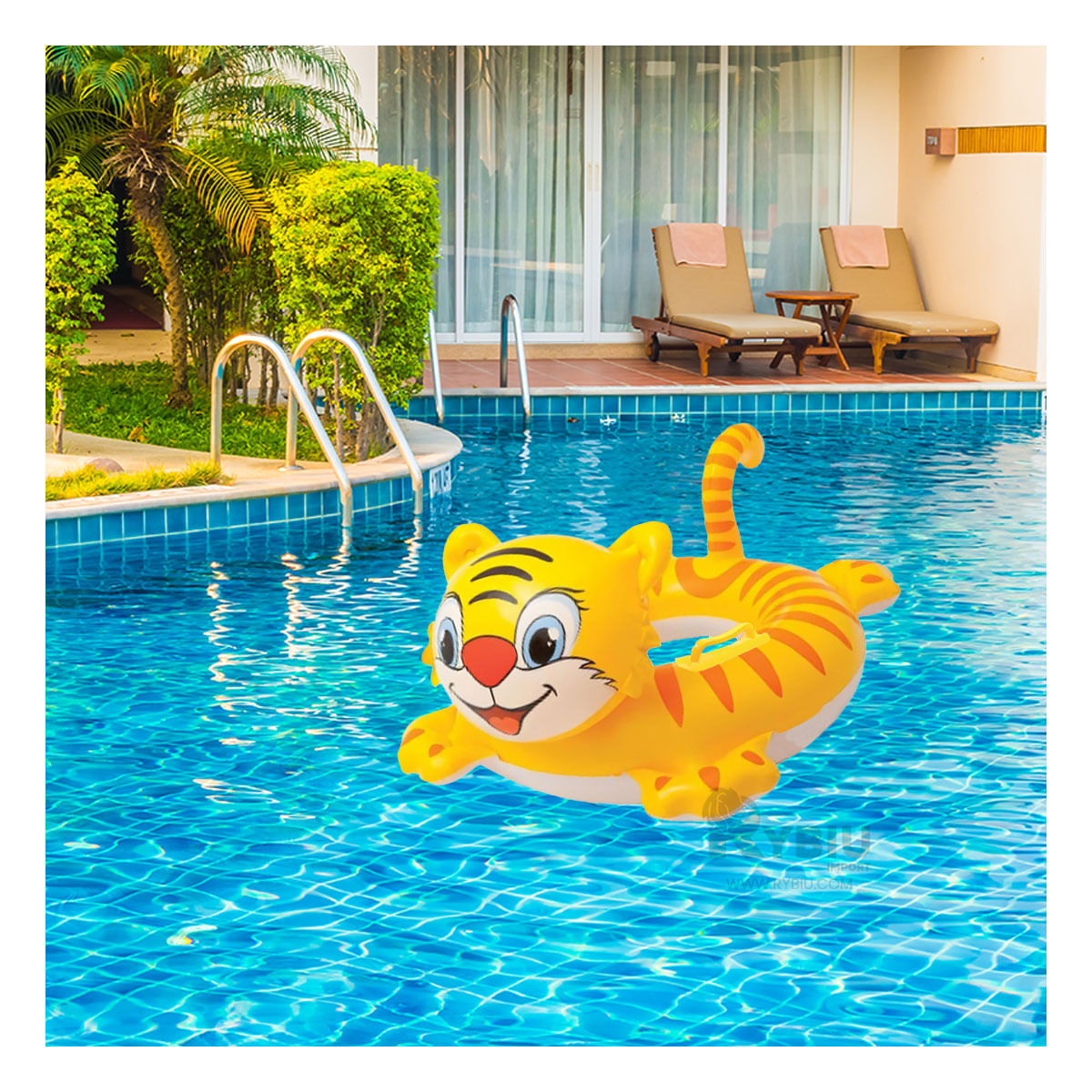 Flotador Inflable Chico de Tigre Y+Papel de Regalo