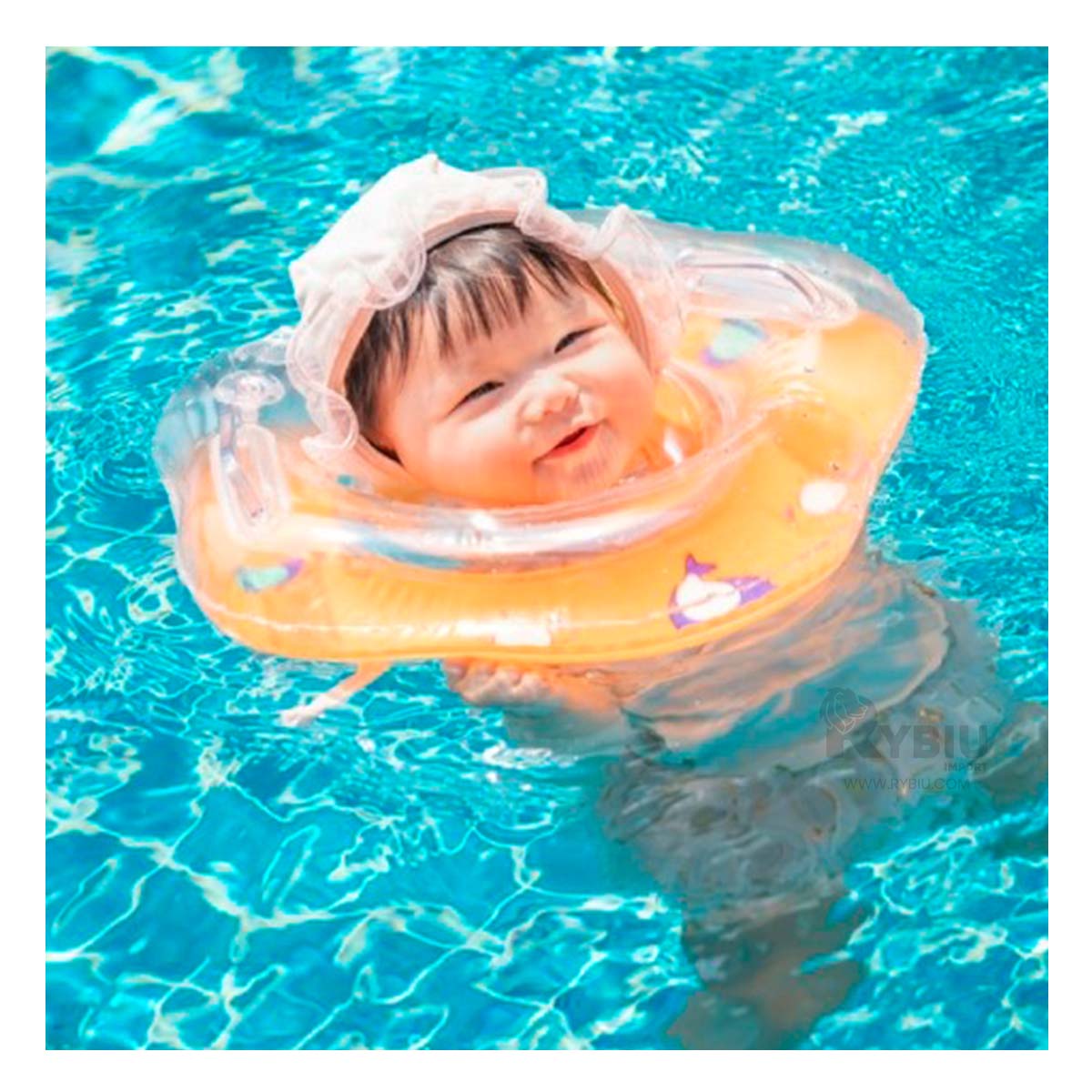 Flotador Inflable Chico en Anaranjado Y+Papel de Regalo